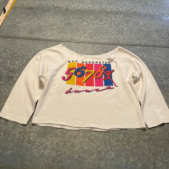 Vintage NCA Superstar Dance Cut Off Sweatshirt Womens Small Medium Cheerleaders - Picture 2 of 14